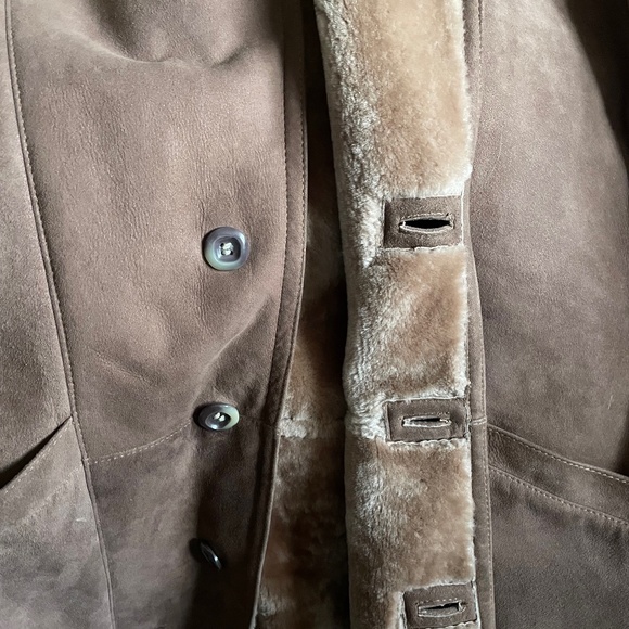 Vintage Mens Genuine Shearling Sheepskin Coat - Picture 5 of 12